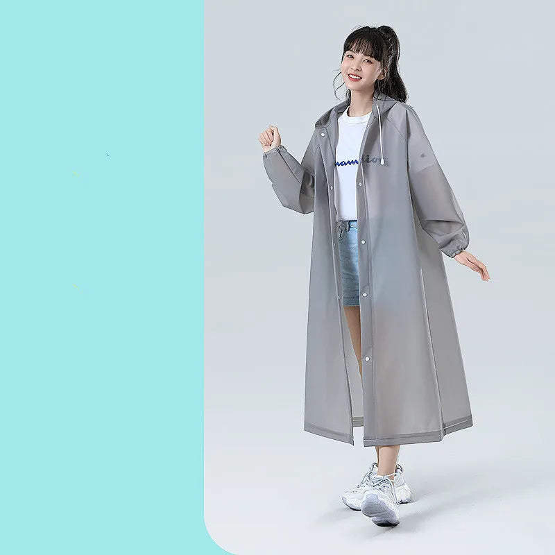 Reusable Hooded Rain Poncho – Waterproof & Spill-Proof for Men and Women
