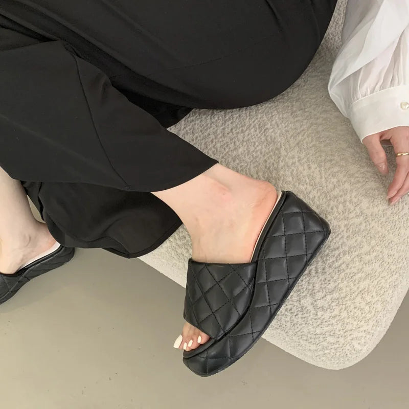 Women's Wedge Heel Slippers – Casual Summer Platform Sandals