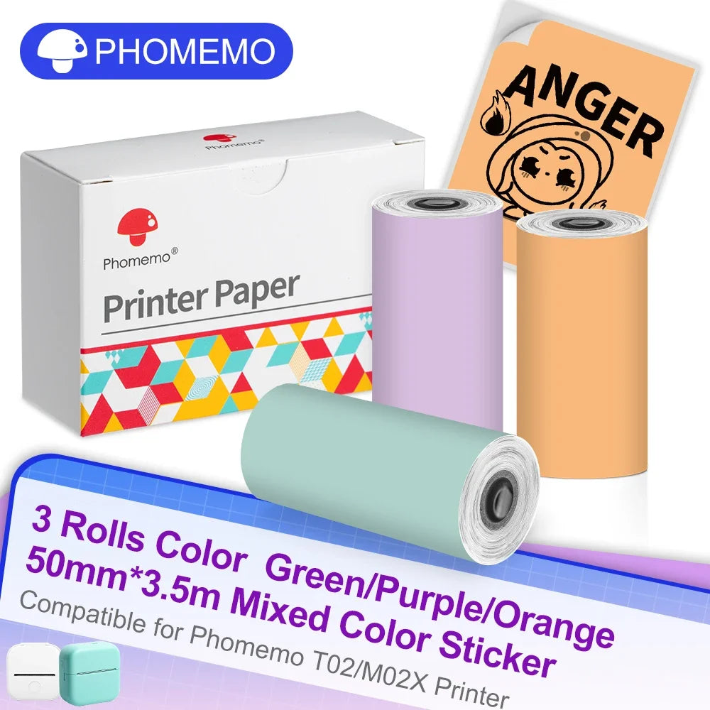 Phomemo T02 Wireless Mini Thermal Printer – Portable Bluetooth Pocket Printer, 203 DPI, Inkless Photo & Label Printing for iOS & Android – Ideal for Notes, Memos, Journals, Crafts
