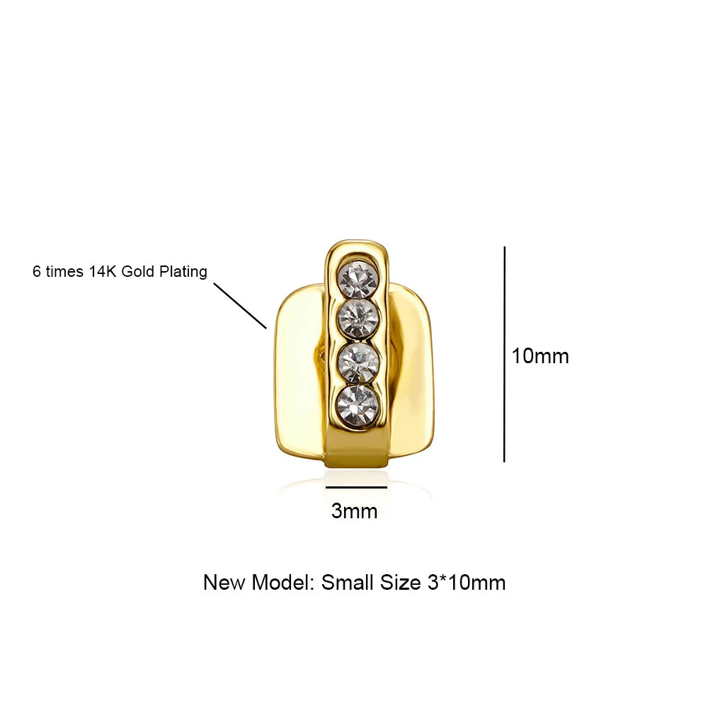 RACHELZ Hip Hop Long Stick Vertical Bar CZ Stone Teeth Grillz Zircon Tooth Caps Decor For Women Men Jewelry Gift