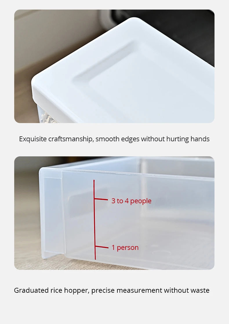 1pc Rice Dispenser Food Storage Box 26LB Rice Drum 6 Grids Storage Dry Food Dispenser Grain Storage Dried Fruit