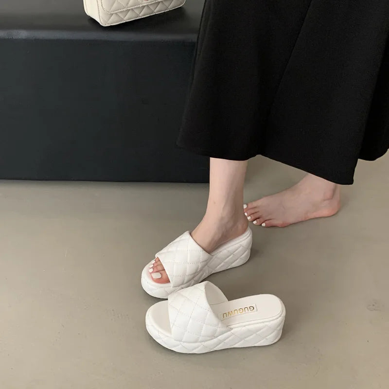 Women's Wedge Heel Slippers – Casual Summer Platform Sandals