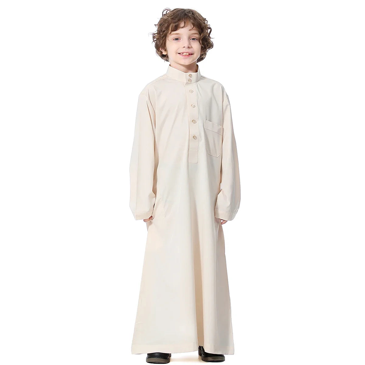 Arab Jubba Boys Robe Kids Abayas Kaftan Islamic Clothing Long Sleeve Thobe Middle East Teenage Clothing Muslim Ramadan Eid Dress