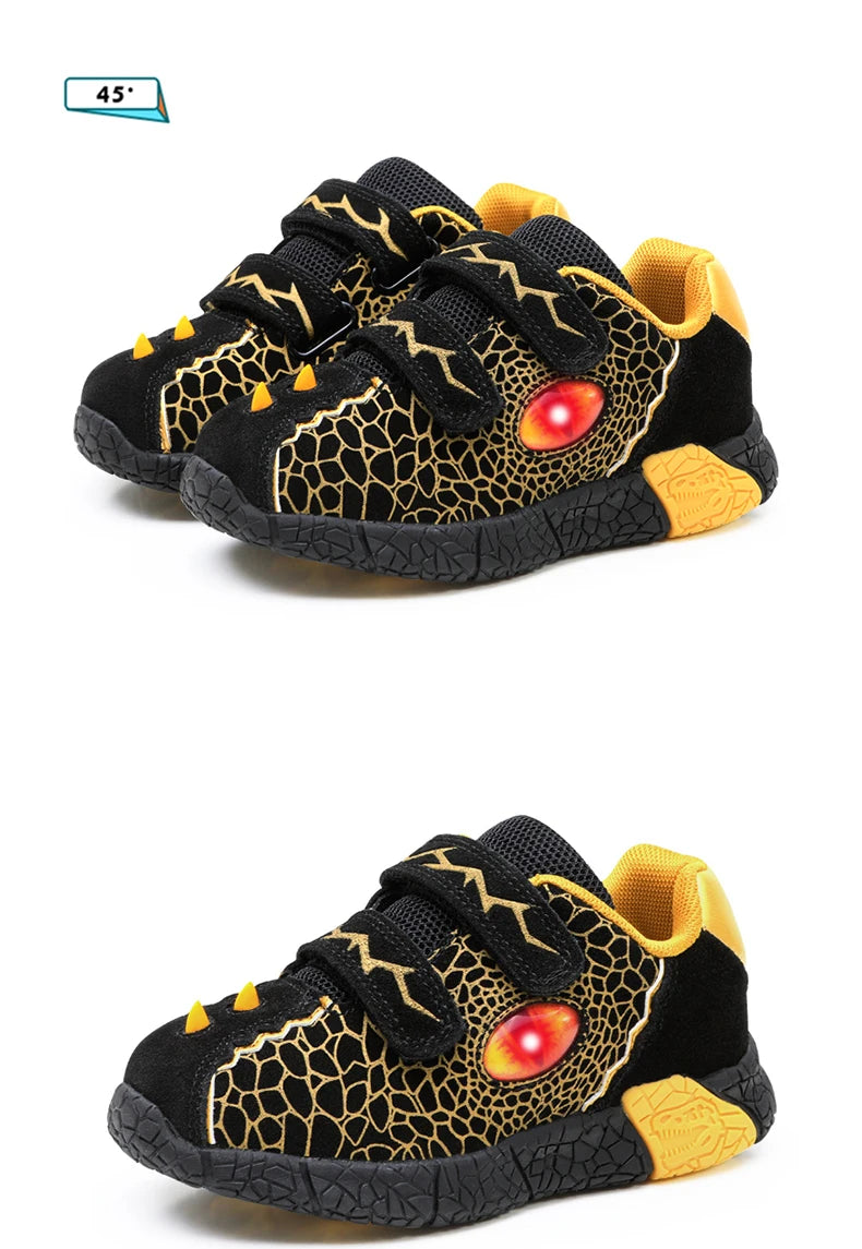 Kids LED Light-Up Sneakers - Boys 3-6Y, Flashing Glowing Sports Shoes for Spring & Autumn, Casual Running Footwear