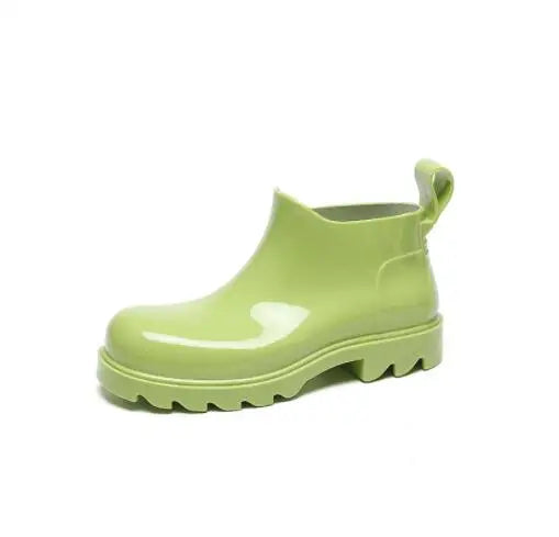 Women's Waterproof Rain Boots – New Luxury Jelly Short Boots with Thick Sole, Candy Colors
