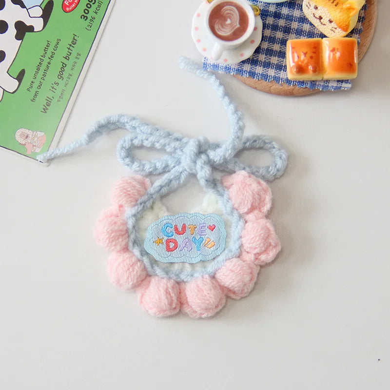 Summer Bikini Labubu 3.0 Doll Accessories Set – Colorful Floral Yarn Bikini, Bib, and Headband for Doll Clothes