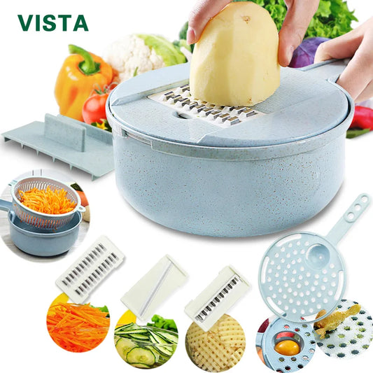 Vegetable Slicer and Grater with Collection Container