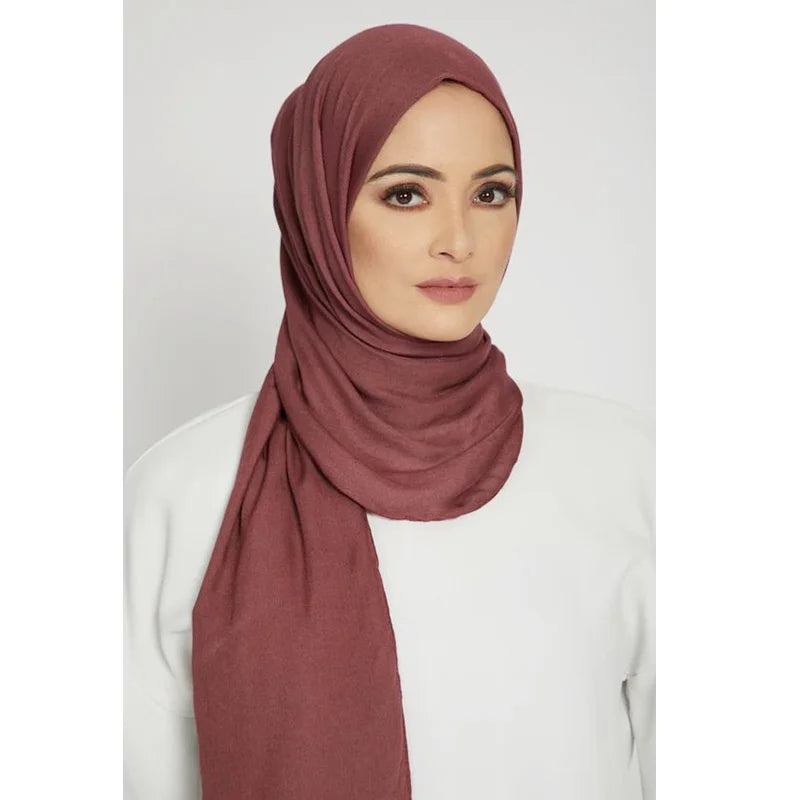 Cotton Jersey Hijab Scarf Long Shawl Plain Soft Turban Tie Head Wraps For Women Headband 170x60cm