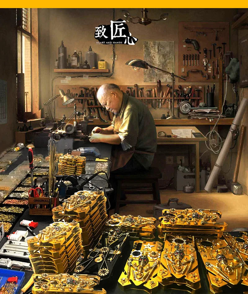 Metal Mechanical Gear Compass Shockproof Armor Phone Case For iPhone 14 13 12 11 15 Pro Max Skull Stand Heat Dissipation Cover