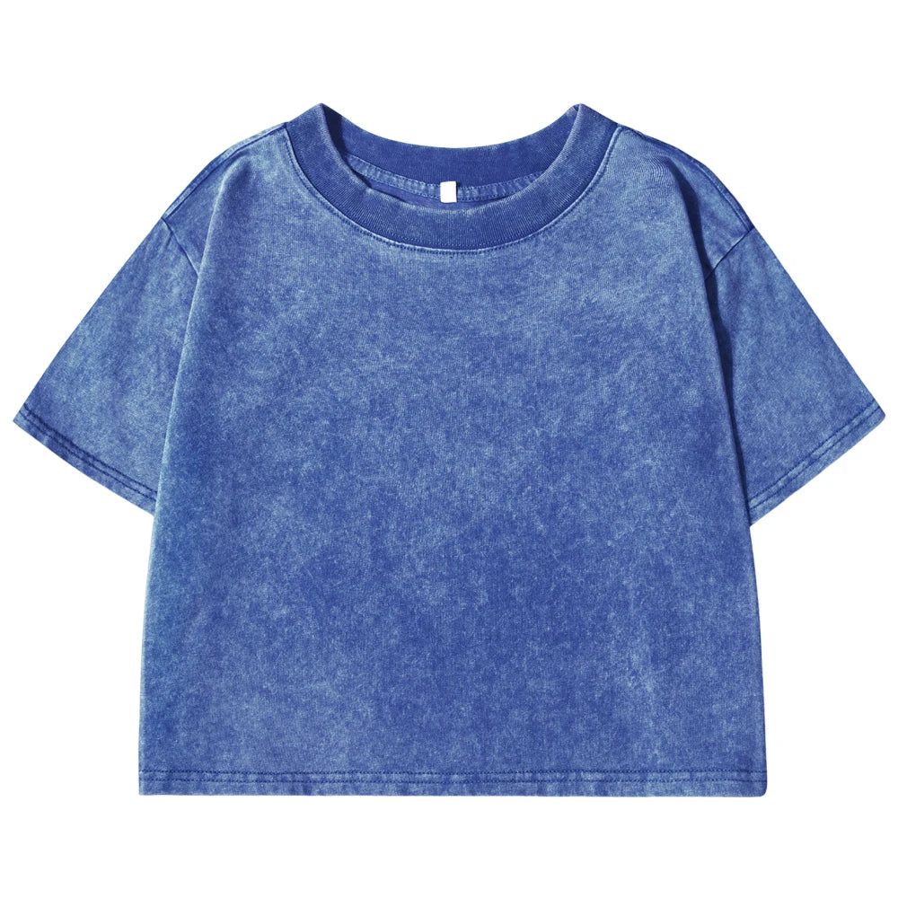 Slim Washed Women Fashion Soft Cotton T- ShirtS Casual Sport Short Sleeve Cool Retro Clothing Female