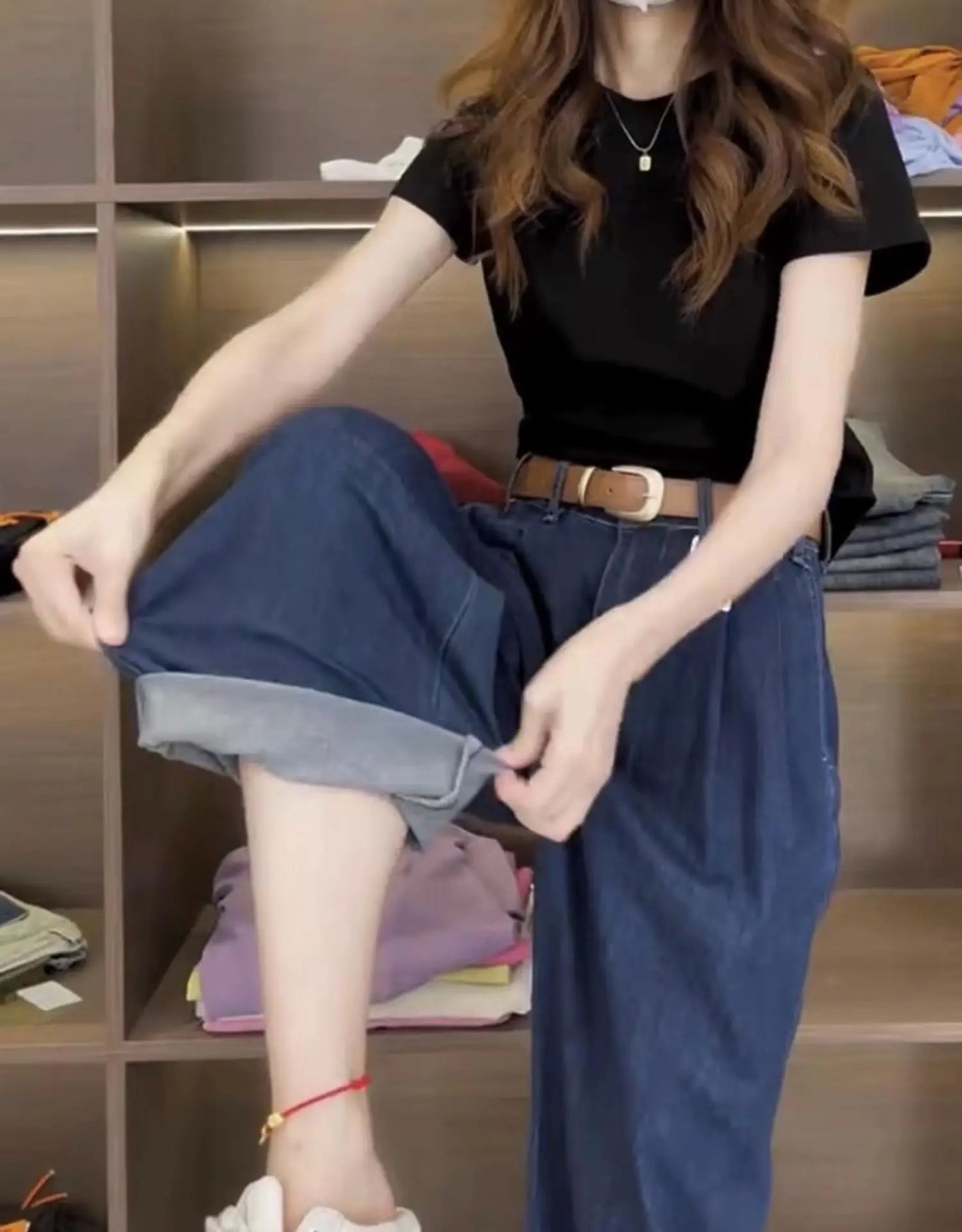 Y2K Harem women’s Jeans  Maxi High Baggy Elegant Bleached 2024 Norm core Fashion Ladies pants