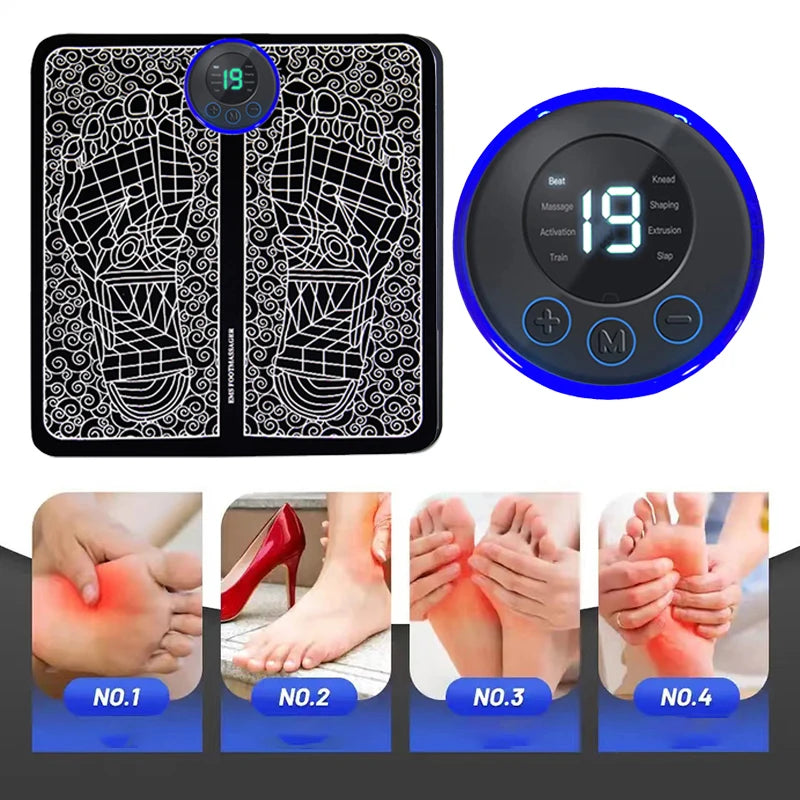 Compact Full Body Massage Set – Foot Pad, Precision Massage Pen & Adhesive Patch for Neck, Back & Targeted Relief