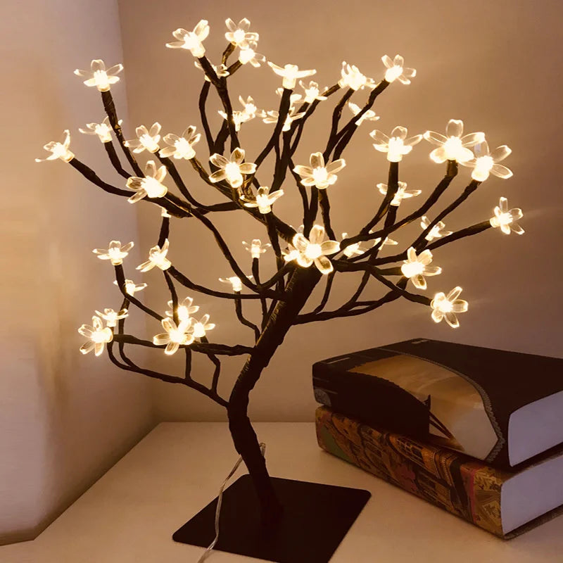 LumiPetal™ BlossomGlow Tree – USB Ambient Floral Lamp | Romantic Night Light for Home & Gift
