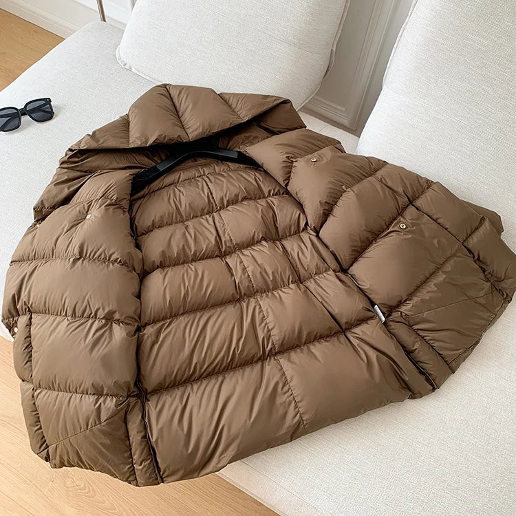 Women's Winter Jackets Ultra Light Warm Puffer Jacket With Belt Plus Size Hooded Female Jacket