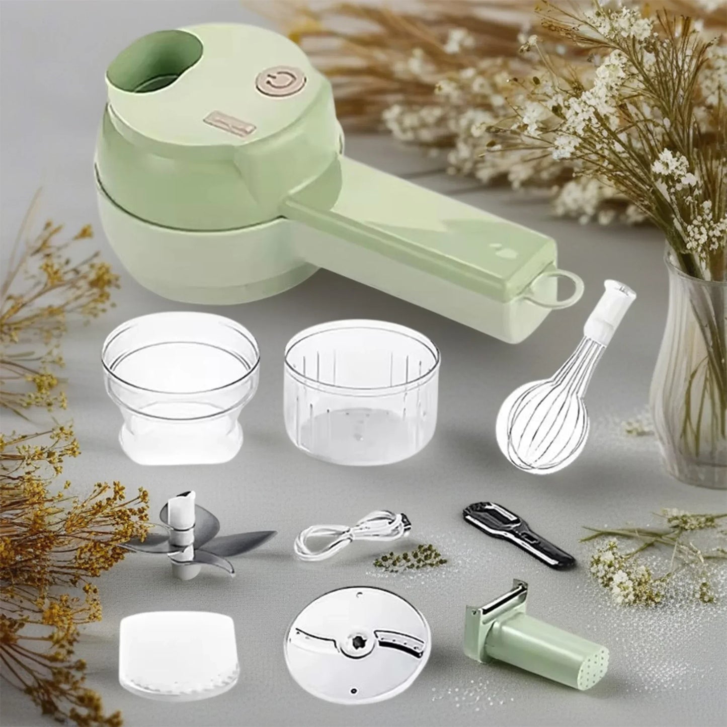 Mini Wireless Food Chopper – Cordless Electric Garlic & Veggie Masher with Multi-Blade Design