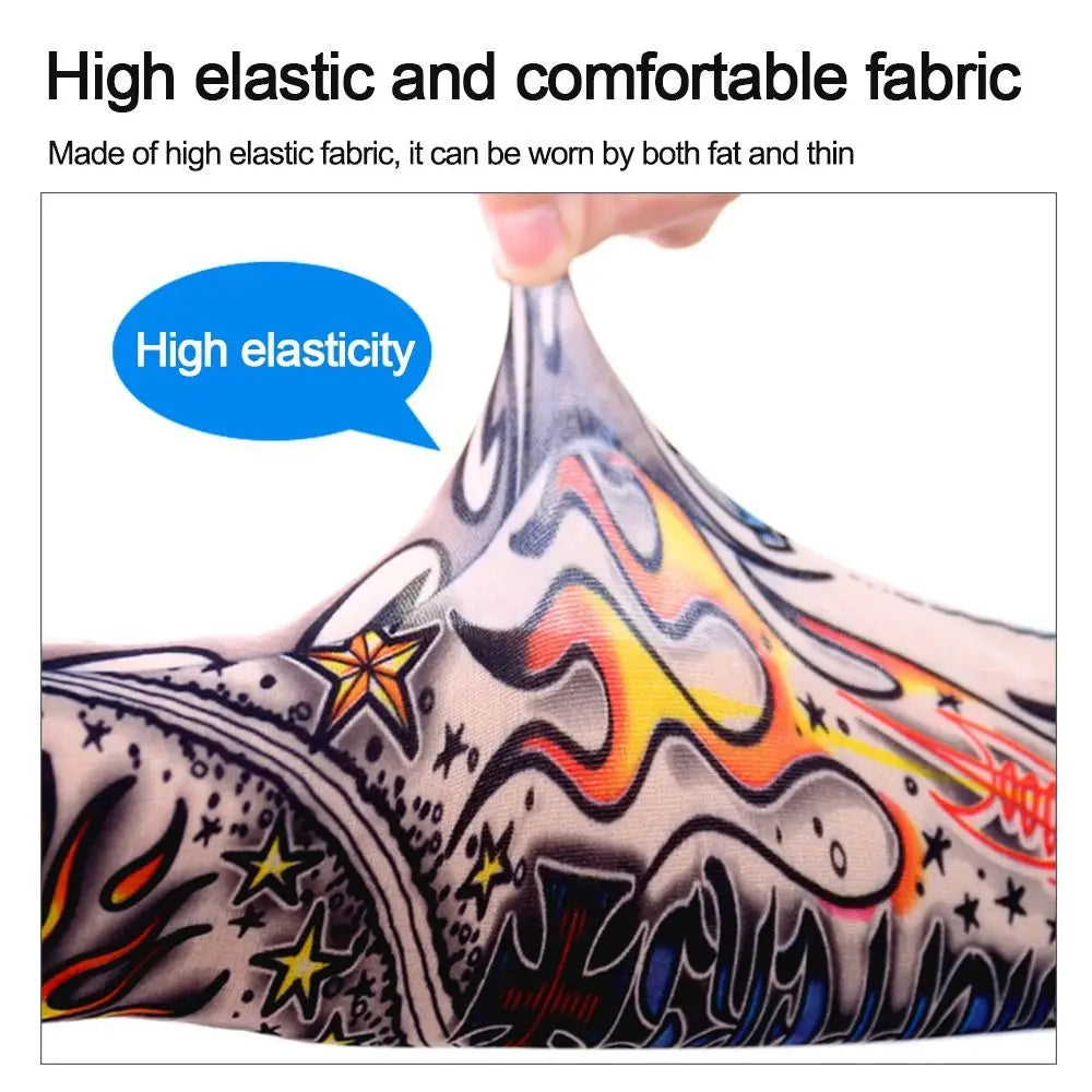 New Flower Tattoo Arm Sleeves – Seamless UV Protection Arm Warmers for Men & Women, Outdoor Riding Sunscreen