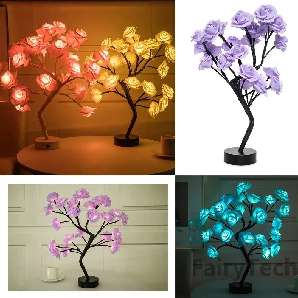 LumiPetal™ BlossomGlow Tree – USB Ambient Floral Lamp | Romantic Night Light for Home & Gift