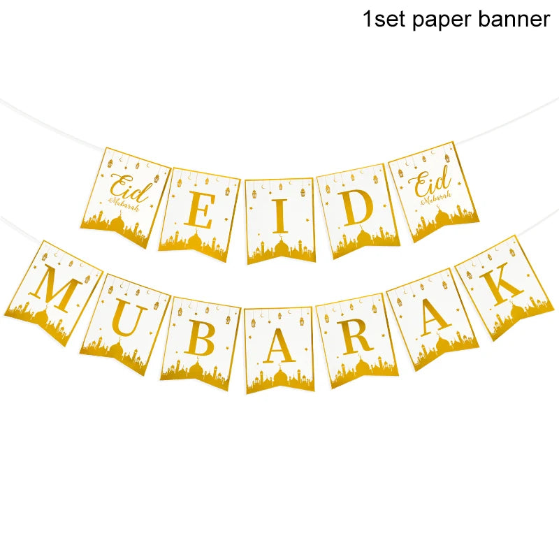 Eid Mubarak Decoration Paper Napkin Plate Cups Disposable Tableware Ramadan Kareem Home Decor Eid Islamic Muslim Party Supplies