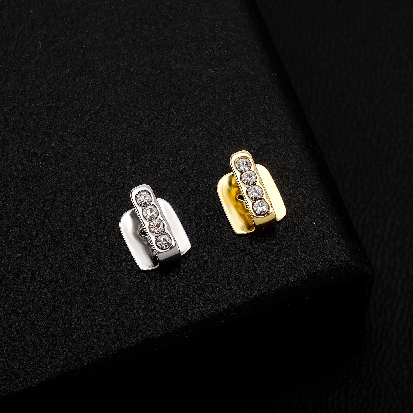 RACHELZ Hip Hop Long Stick Vertical Bar CZ Stone Teeth Grillz Zircon Tooth Caps Decor For Women Men Jewelry Gift