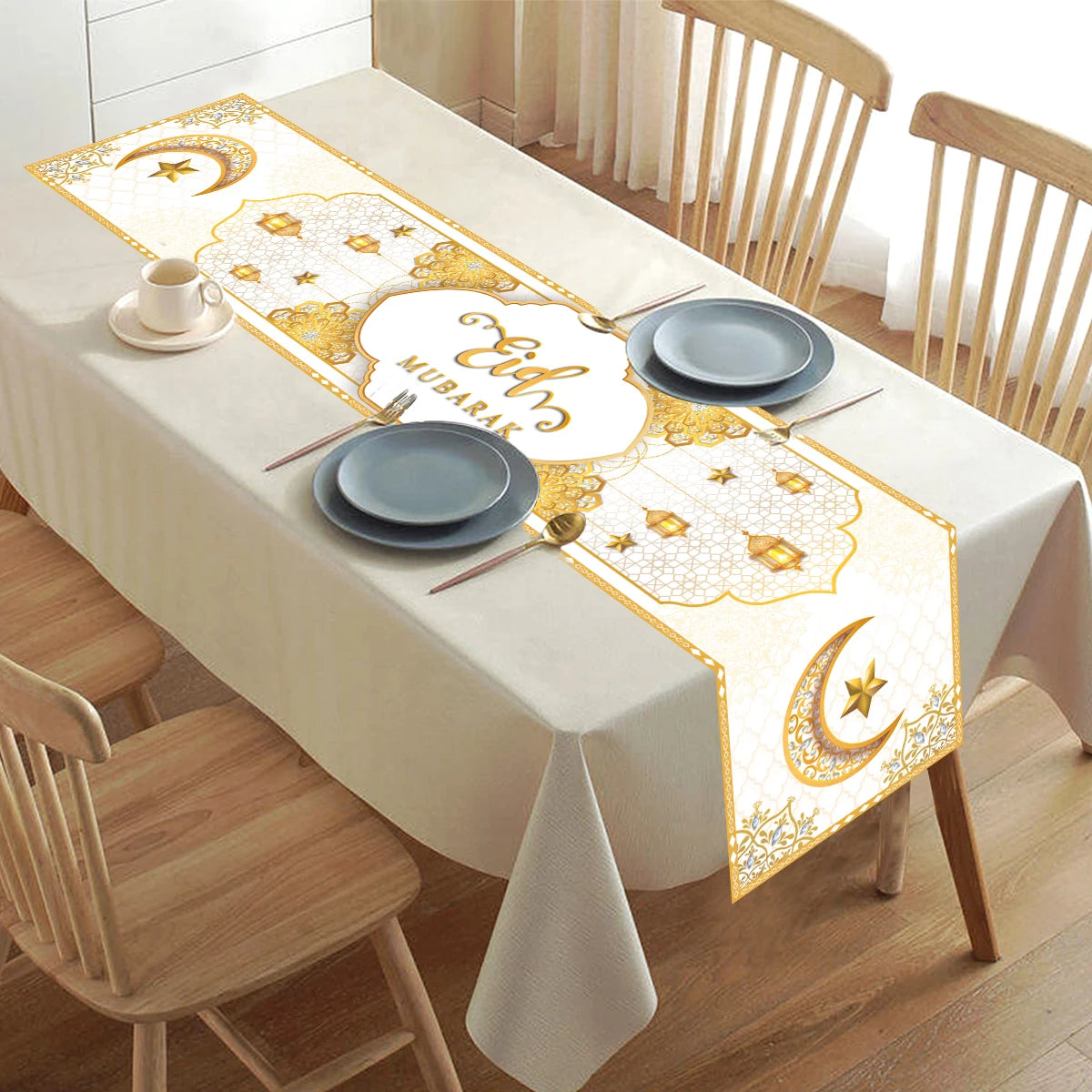 Ramadan Decoration Table Runner EID Mubarak Decor 2025 Home Tablecloth Ramadan Kareem Islamic Muslim Party Eid Al-Fitr Gifts