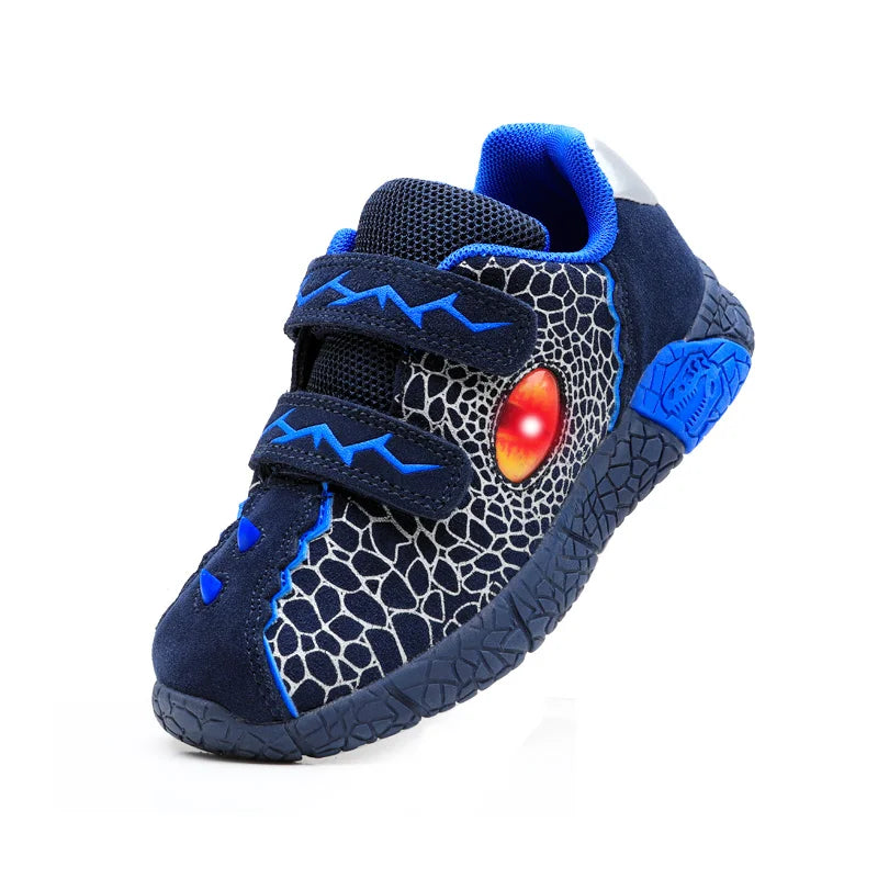 Kids LED Light-Up Sneakers - Boys 3-6Y, Flashing Glowing Sports Shoes for Spring & Autumn, Casual Running Footwear
