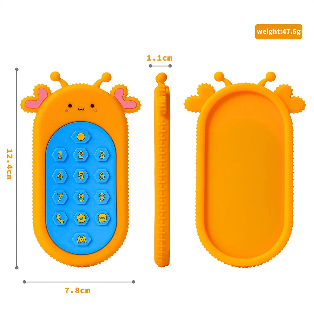 TYRY.HU 1pc Baby Silicone Teether – Remote Control Shape, Rodent Gum Pain Relief, Sensory Educational Teething Toy for Kids