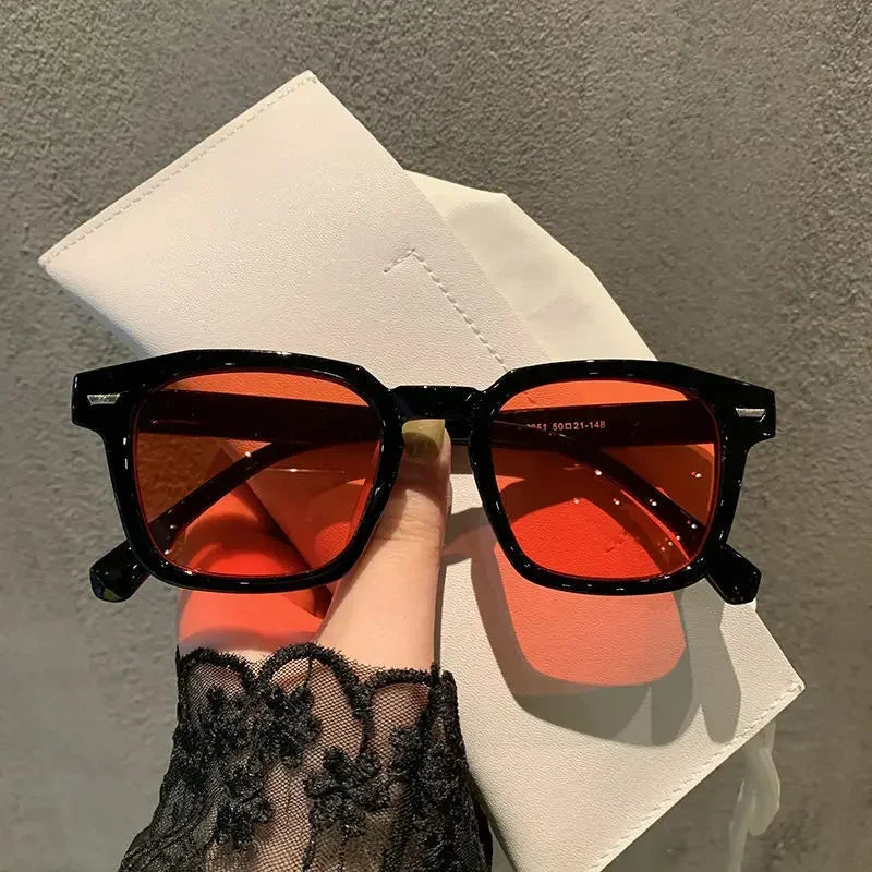 Women’s Korean Retro Cat Eye Sunglasses – Trendy Summer Square UV400 Ocean Film Shades