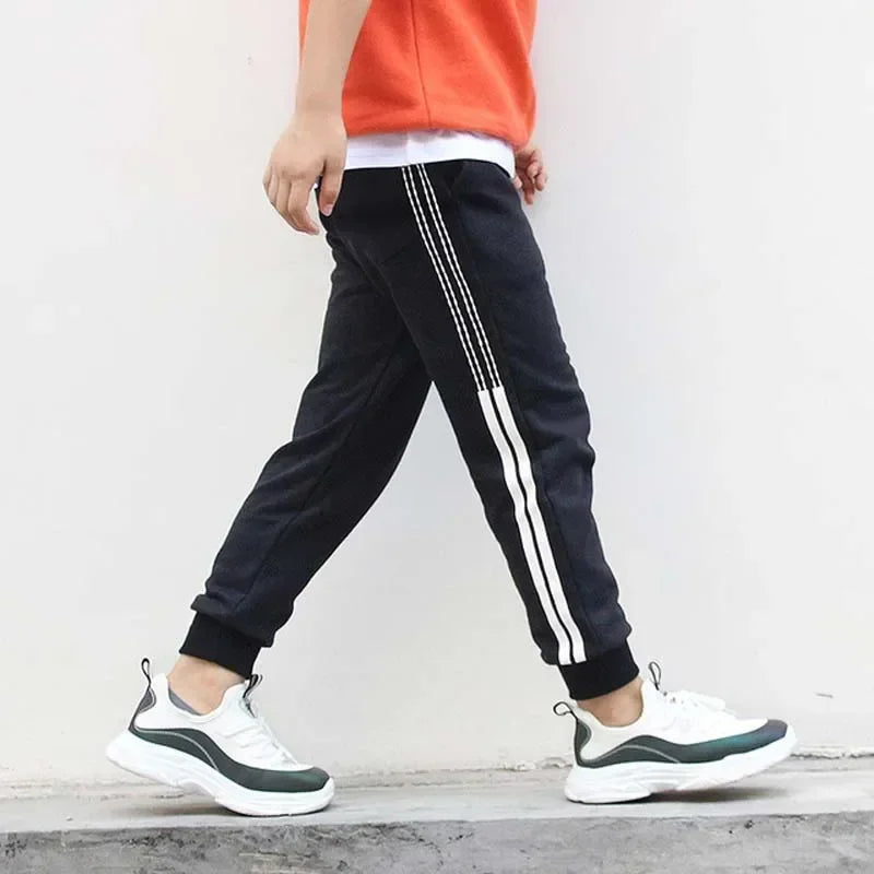 Kids & Baby Boys Cotton Loose Sports Pants – Elastic Waist Trousers for Children (Ages 5–12)