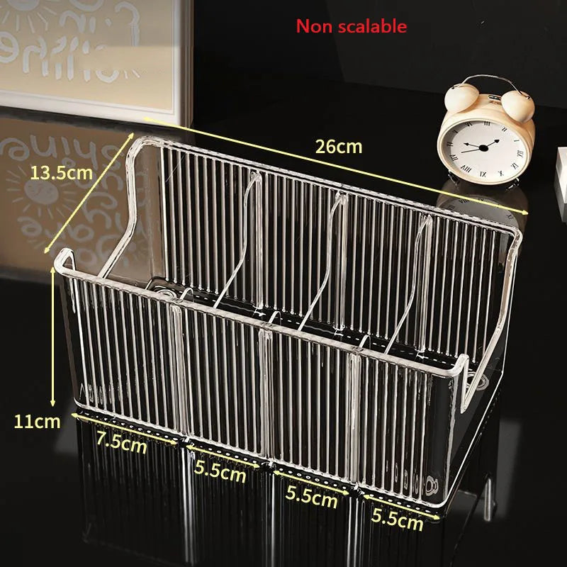 Clear Plastic Expandable Spice Organizer with Dividers – Snack, Tea Packet & Pantry Storage Containers
