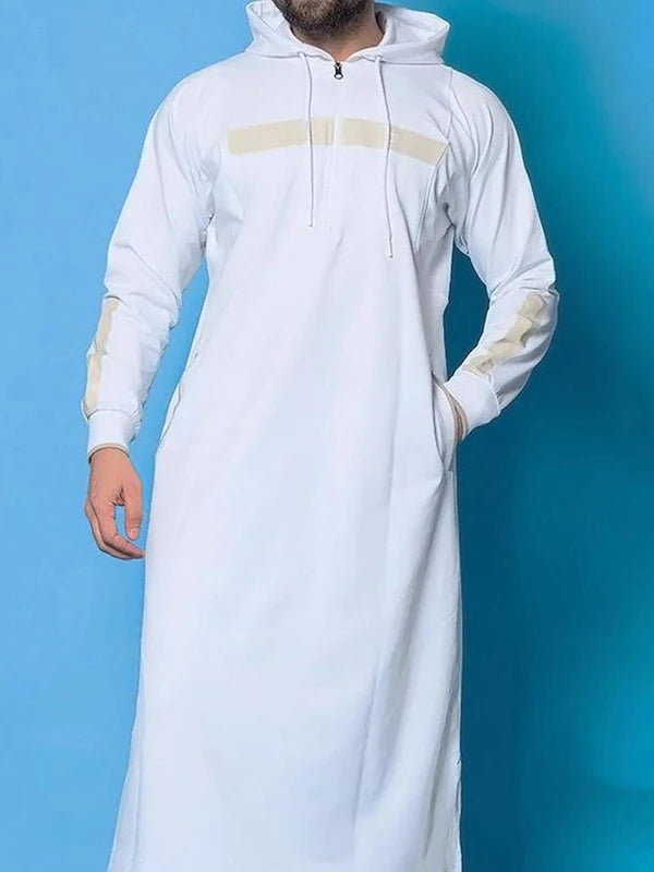 Turkish Clothes PinePear Middle East Ethnic Men Hooded Robe Ramadan Eid Muslim Dress Arab Jubba Thobe Islamic Kaftan Dubai Abaya
