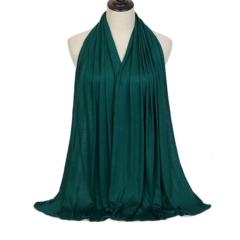 Cotton Jersey Hijab Scarf Long Shawl Plain Soft Turban Tie Head Wraps For Women Headband 170x60cm