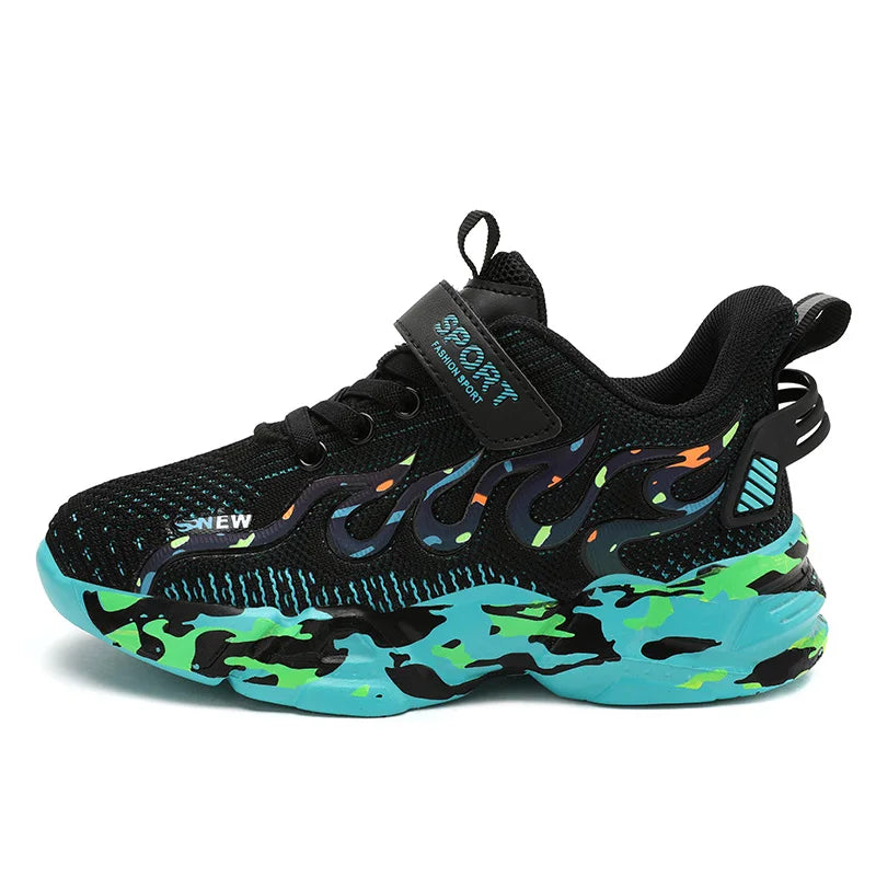 Kids Running Sneakers – Breathable Mesh Casual Shoes for Boys (Ages 7–12)