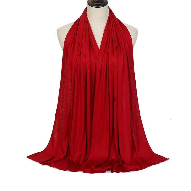 Cotton Jersey Hijab Scarf Long Shawl Plain Soft Turban Tie Head Wraps For Women Headband 170x60cm