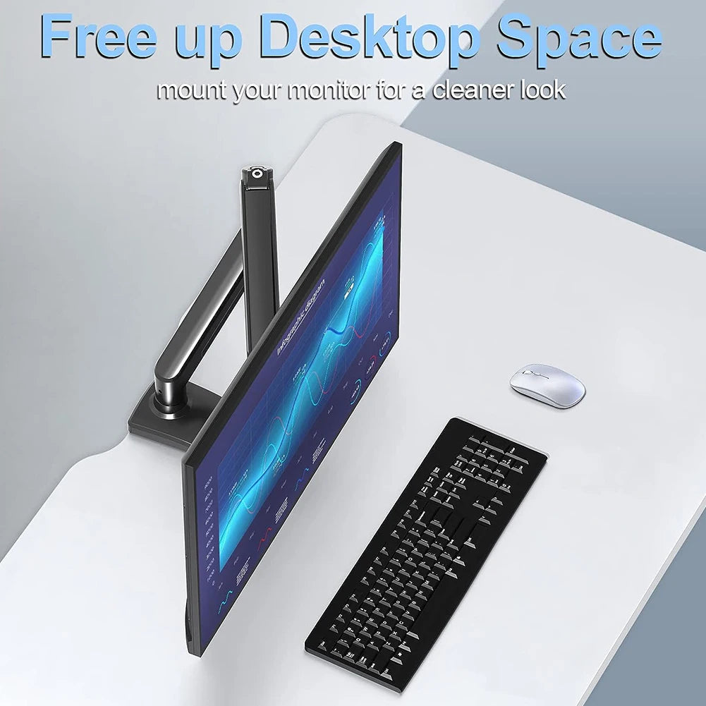 Adjustable Single Monitor Stand – Swivel Display Mount for 17”-32” Screens, Supports 4.9–19.8 lbs, Ergonomic Desk Bracket for Home & Office