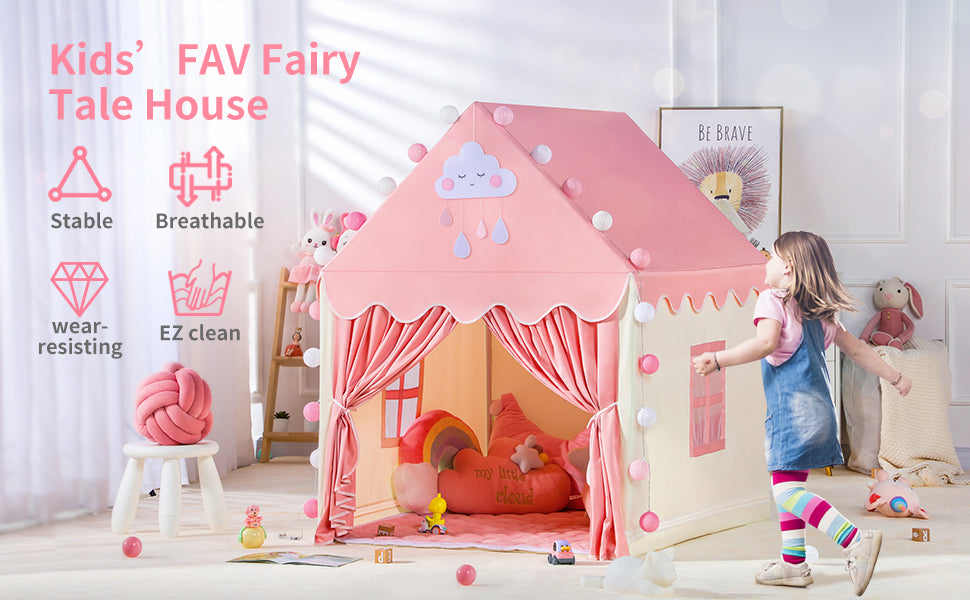 Princess Play Tent Children Castle House Child Room Cartoon Indoor Outdoor Playhouse Folding Decor Tent Toy Christmas Gift Girls