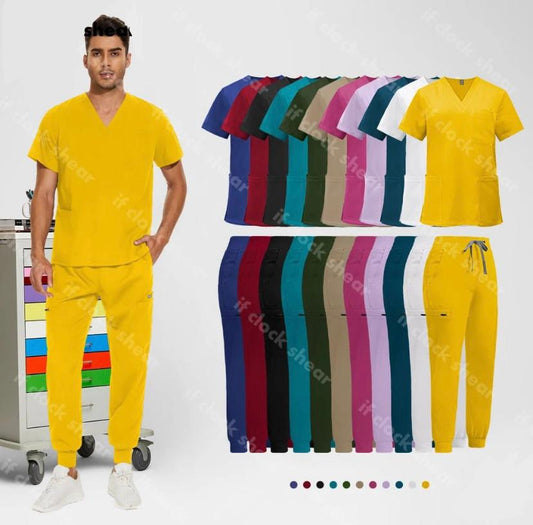 Uniforme chirurgica unisex Accessori per infermiera Clinica per animali domestici Uniforme per scrub veterinario Abbigliamento da lavoro per ospedale dentale Tuta per infermiera medica 