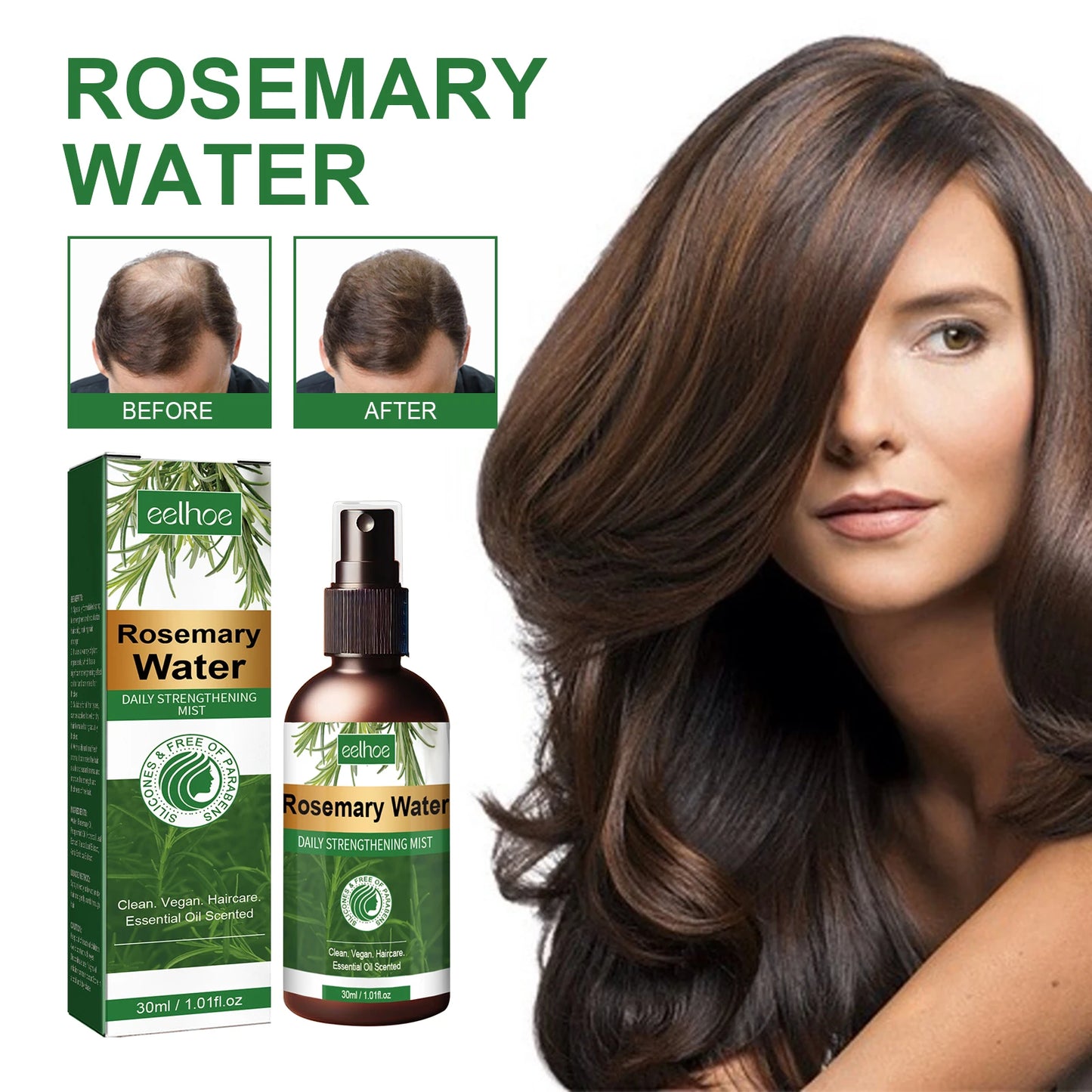 Rosemary Hair Growth Oil with Brush – Nourishing Hair Care for Strong Roots, Healthy Scalp, and Dense Hair