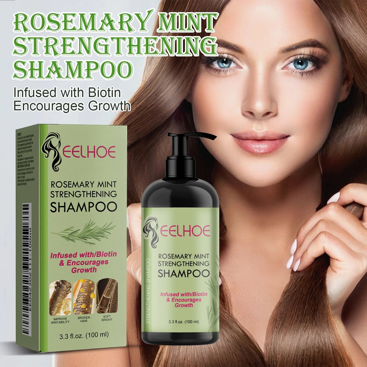Rosemary Hair Growth Oil with Brush – Nourishing Hair Care for Strong Roots, Healthy Scalp, and Dense Hair