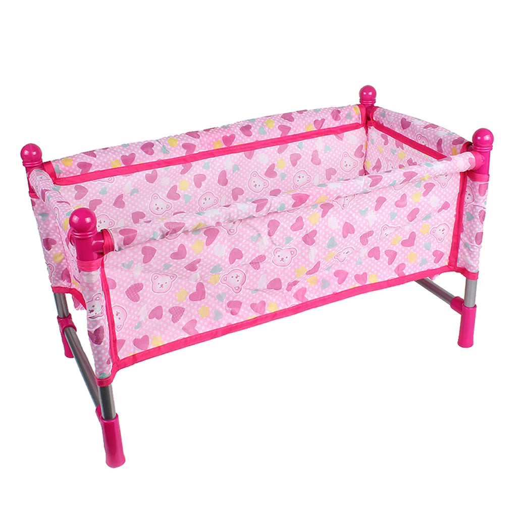 Baby Doll Crib & Furniture Toy Set — Reborn Doll Nursery Accessories
