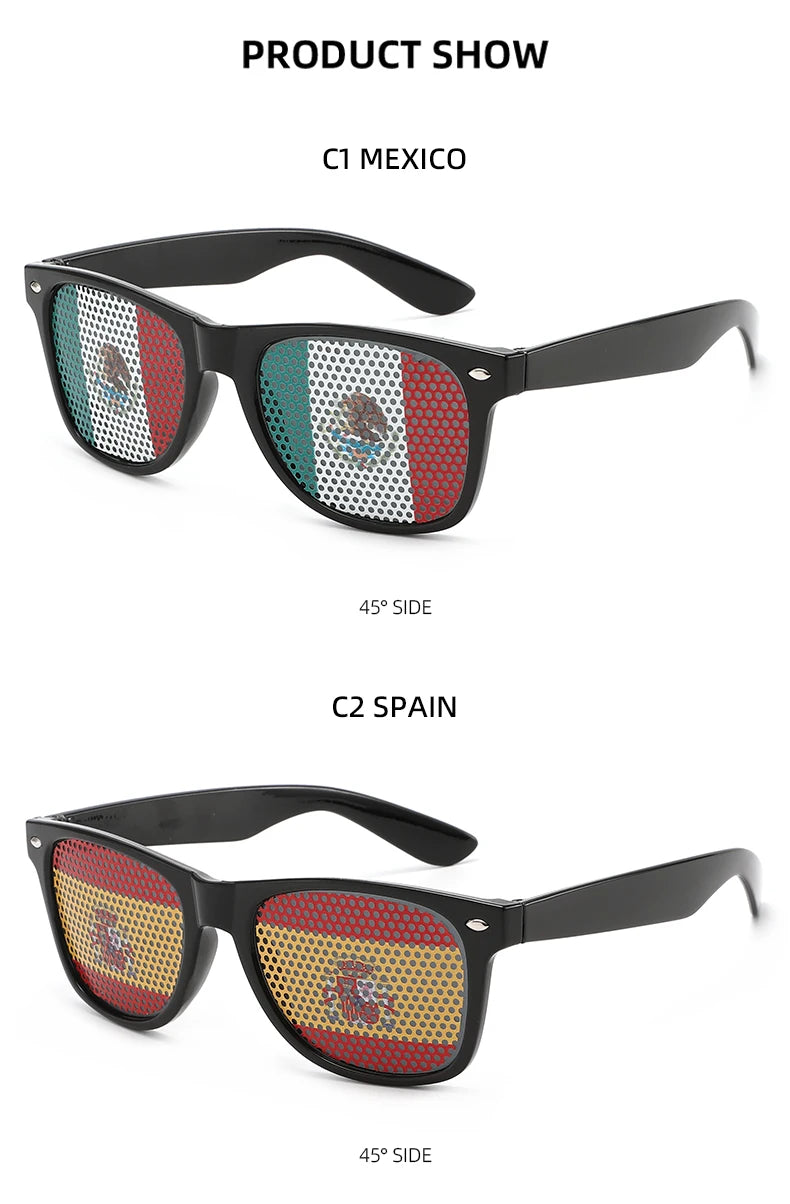 8PCS HD Vision Flag Sunglasses – Football Fan Sports Party Eyewear