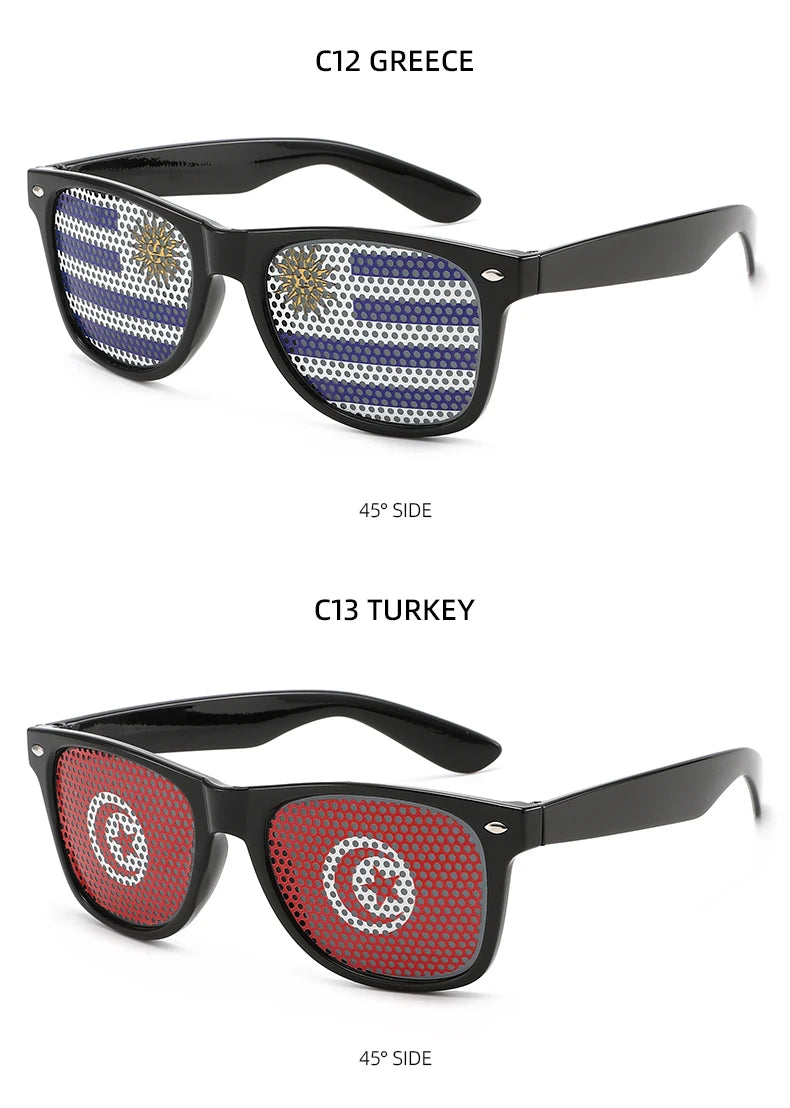 8PCS HD Vision Flag Sunglasses – Football Fan Sports Party Eyewear