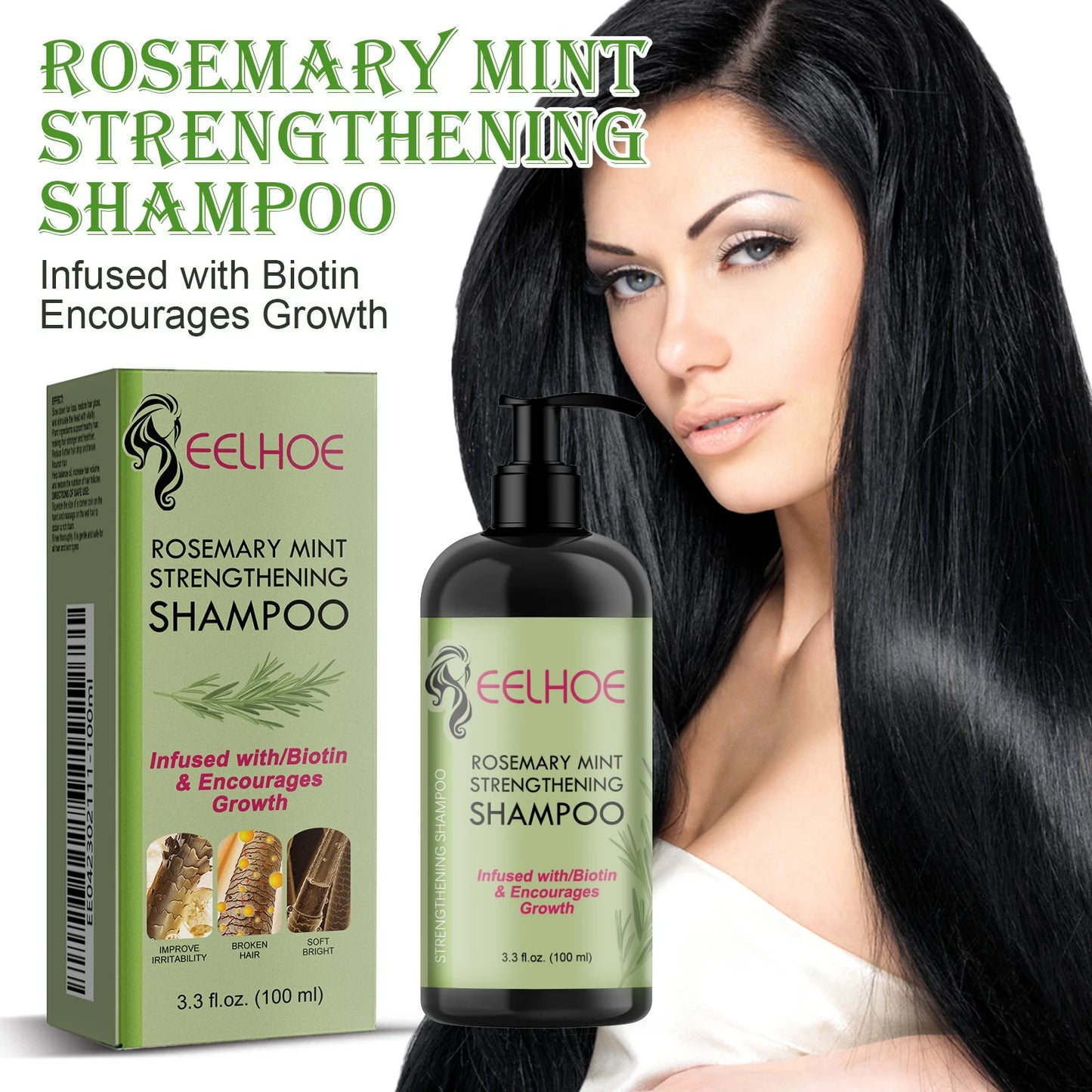 Rosemary Hair Growth Oil with Brush – Nourishing Hair Care for Strong Roots, Healthy Scalp, and Dense Hair