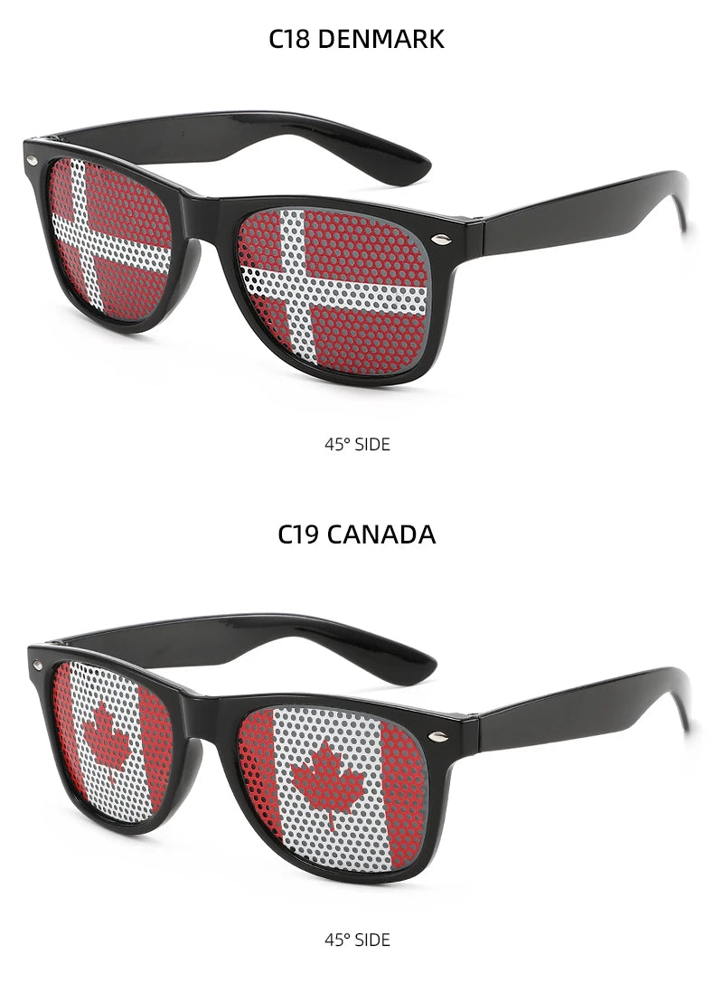 8PCS HD Vision Flag Sunglasses – Football Fan Sports Party Eyewear