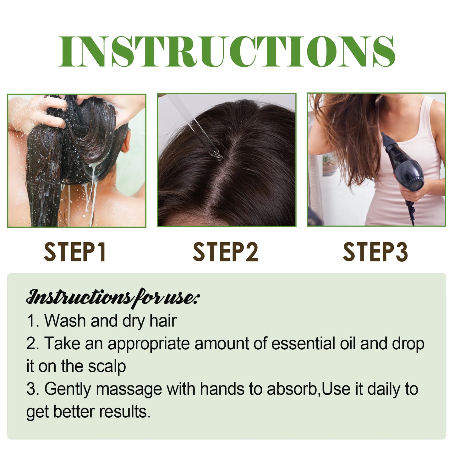 Rosemary Hair Growth Oil with Brush – Nourishing Hair Care for Strong Roots, Healthy Scalp, and Dense Hair