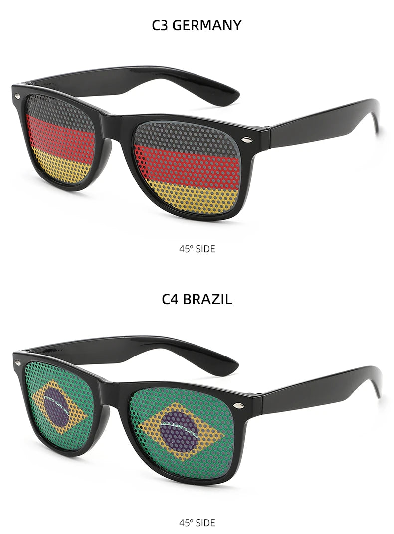8PCS HD Vision Flag Sunglasses – Football Fan Sports Party Eyewear