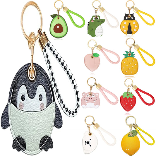 AirTag Leather Keychain Holder with Hand Strap, AirTag Hand Strap Case, Anti-Scratch Key Chain for AirTags, Accessories