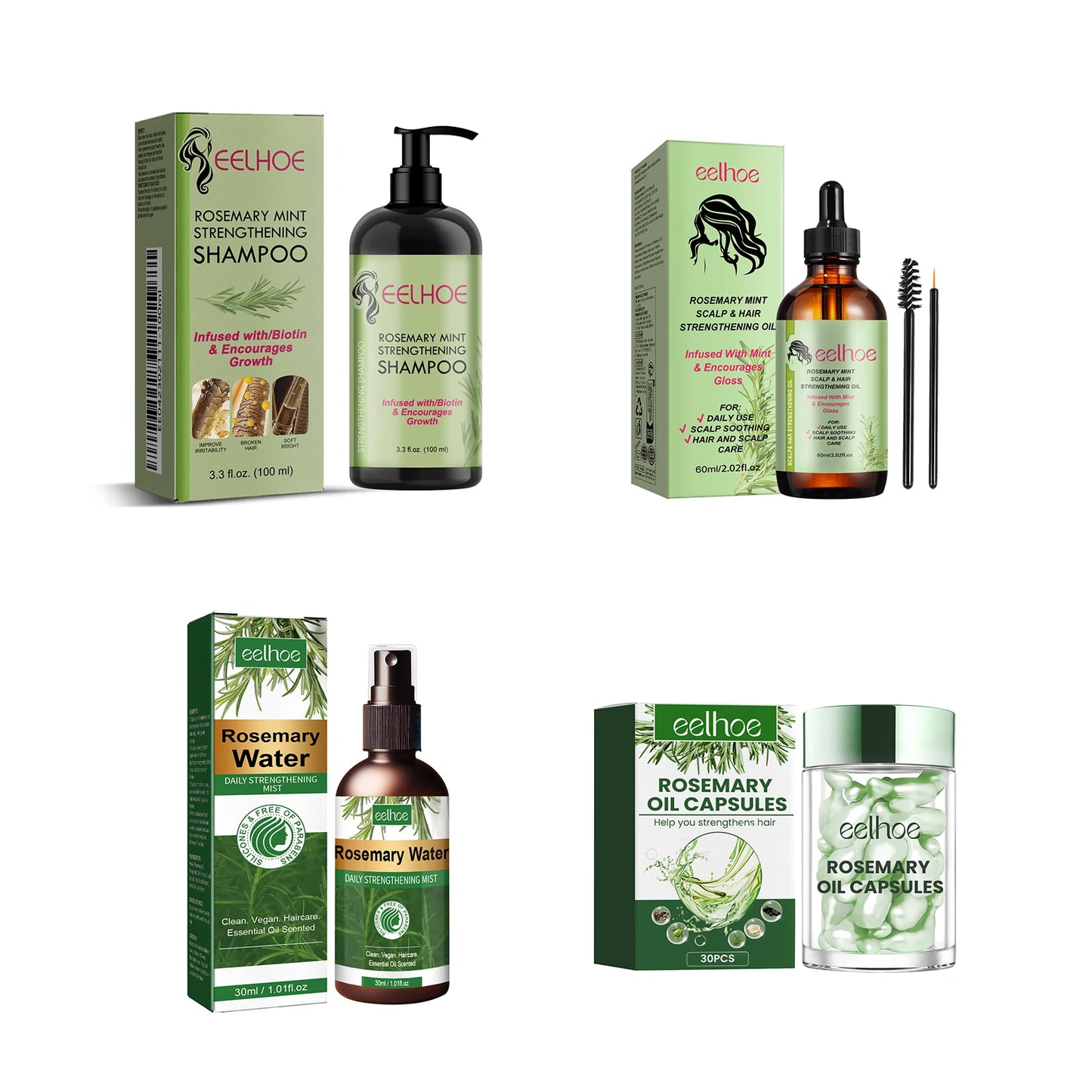 Rosemary Hair Growth Oil with Brush – Nourishing Hair Care for Strong Roots, Healthy Scalp, and Dense Hair