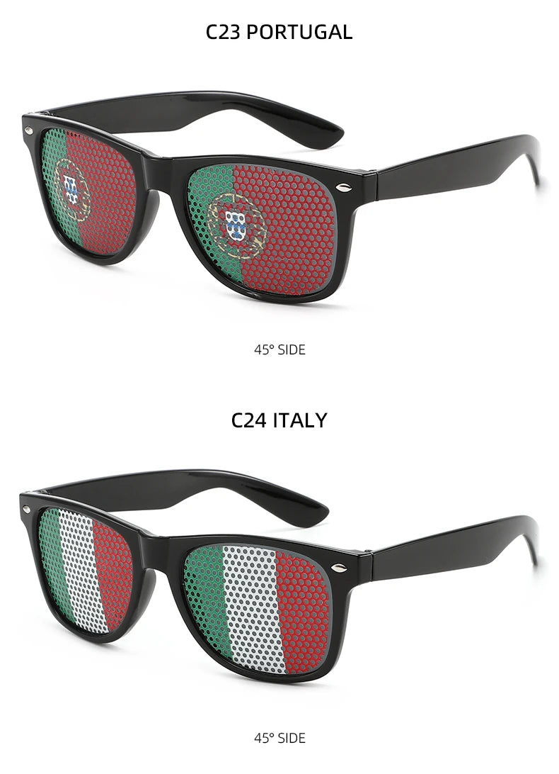 8PCS HD Vision Flag Sunglasses – Football Fan Sports Party Eyewear