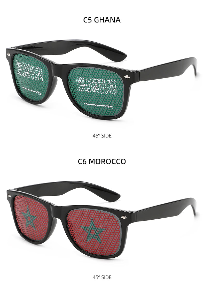 8PCS HD Vision Flag Sunglasses – Football Fan Sports Party Eyewear