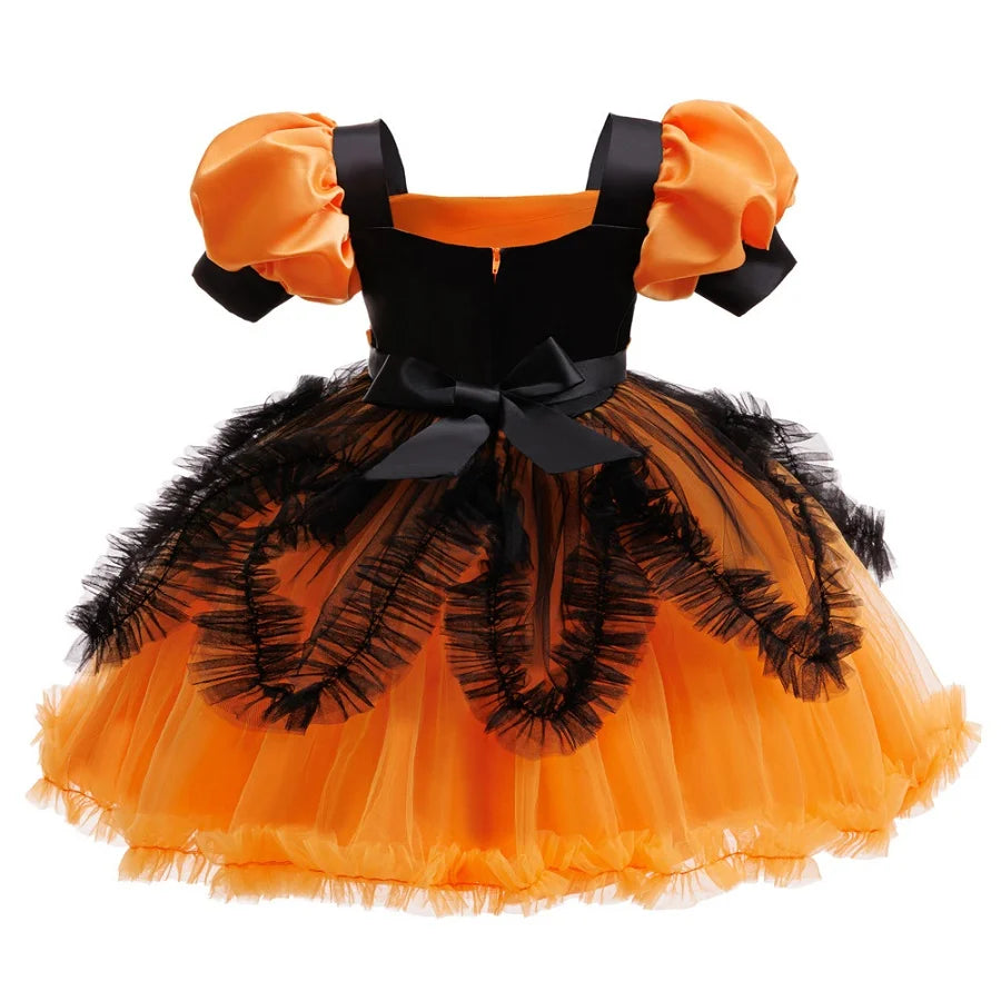 Girls' Halloween Puff Sleeve Costume Dress